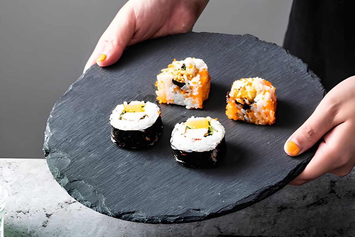 圆形天然岩石板盘