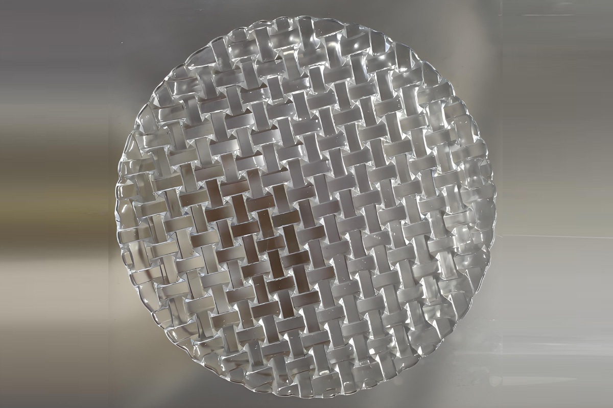 编制条纹玻璃水果盘